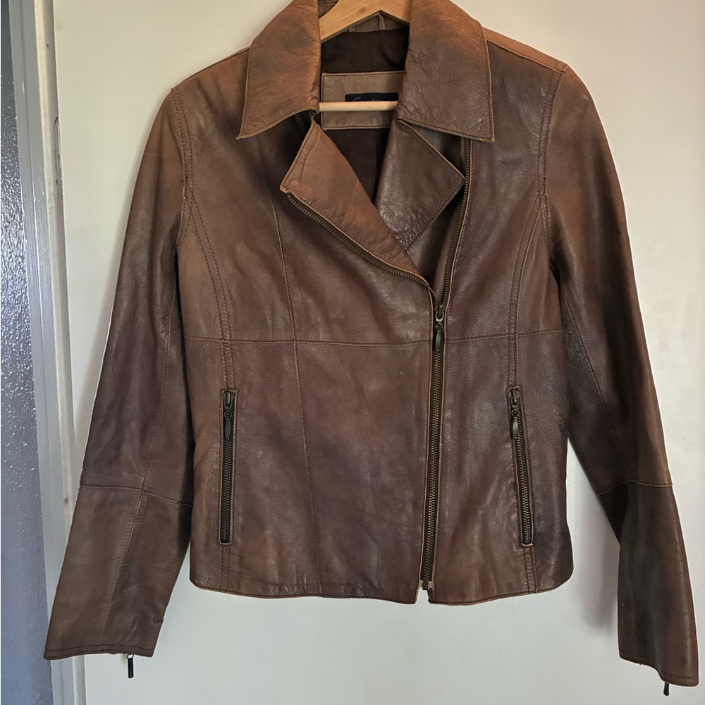 Context Brown Leather Jacket - image 1